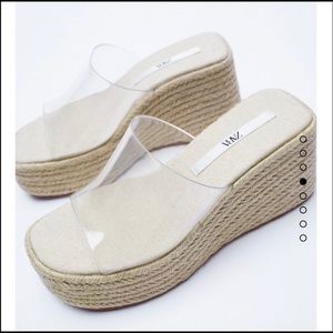 Zara Vinyl Jute Wedges